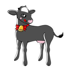 仔牛　かわいい　イラスト素材