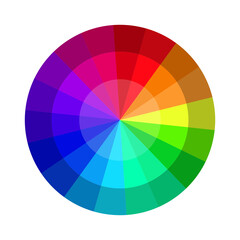 Obraz premium Color wheel for Creativity. Multi-colored rainbow palette. Vector illustration of swatches of bright colors. Stock image. EPS 10.