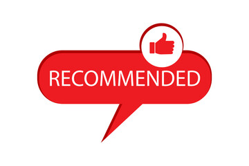 Recommendations vector badge. The stamp of the best product. Thumb up icon. Stock image. EPS 10.