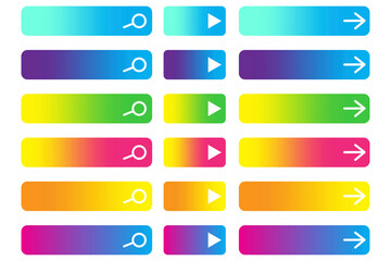 Set of vector rectangular buttons. Navigation icons. Blank button templates for website. Stock image. EPS 10