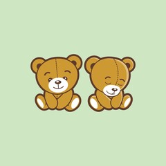 Two Bear Mascot Cute Doll