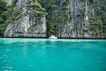 Phi Phi Leh Lagoon by long-tail boat in Thailand
