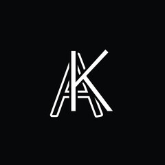 Initial Logo Letter KA AK Monogram