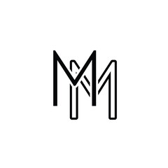 Initial Logo Letter MM Monogram