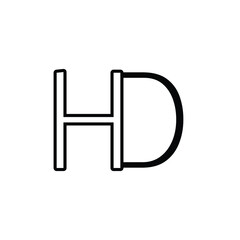 Fototapeta premium Initial Logo Letter HD DH Monogram