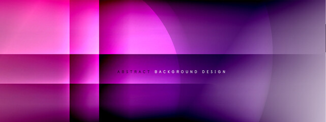 Vector abstract background - circle and cross on fluid gradient with shadows and light effects. Techno or business shiny design templates for text