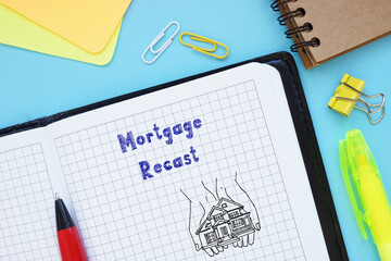 Financial concept about Mortgage Recast with phrase on the page.