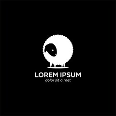 Logo Icon Sheep Black White
