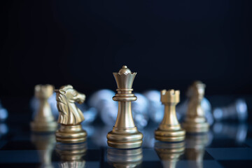 Chess gold business concept, leader & success