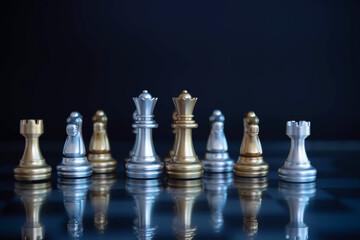 Chess gold business concept, leader & success