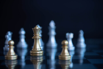 Chess gold business concept, leader & success