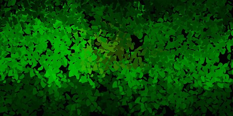 Dark green, yellow vector texture with memphis shapes.