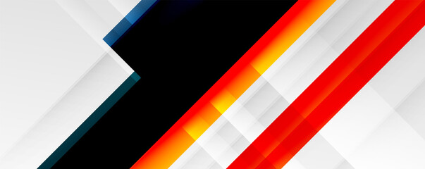 Geometric abstract backgrounds with shadow lines, modern forms, rectangles, squares and fluid gradients. Bright colorful stripes cool backdrops