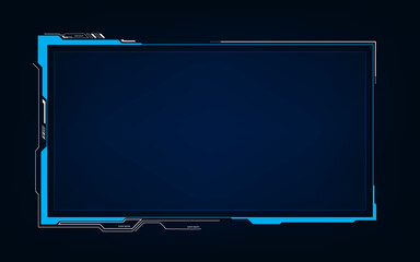 abstract tech sci fi hologram frame template design background