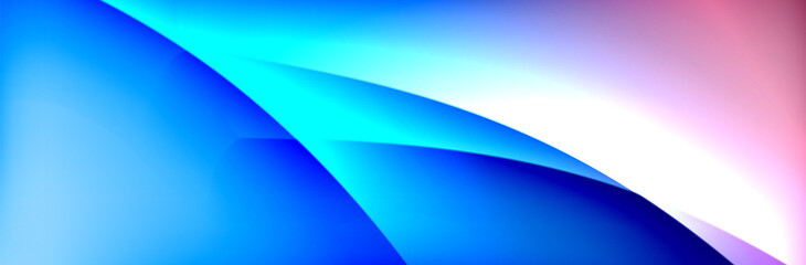 Fluid gradient neon color waves, vector abstract background