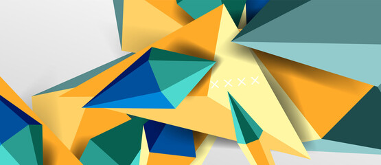 3d low poly abstract shape background vector illustration