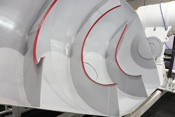 cross section of concrete mixter tank truck show detail inner shape