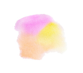Abstract colorful hand drawn watercolor on white background.