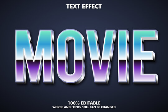 Cinematic text effect, chome text effect