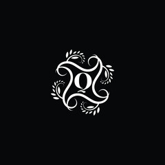 Initial Letter Q Flourish circle monogram logo.