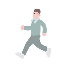 ランニングする男性　イラスト