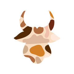 Head of a bull abstract silhouette. Symbol of 2021