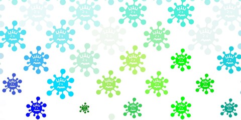 Fototapeta na wymiar Light Blue, Green vector template with flu signs.