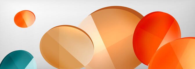 Abstract glossy round shapes vector background. Vector futuristic illustration for covers, banners, flyers and posters and other