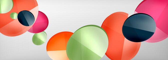 Abstract glossy round shapes vector background. Vector futuristic illustration for covers, banners, flyers and posters and other