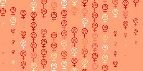 Light Red vector template with businesswoman signs.