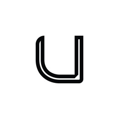 Outline Letter U Initial monogram logo.
