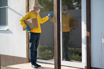 The courier delivered the parcel