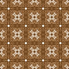 Modern art work motifs design on Kawung batik design with smooth mocca color concept.