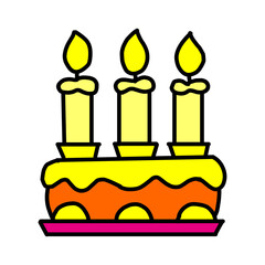 birthday cake icon isolated on white background from event collection.