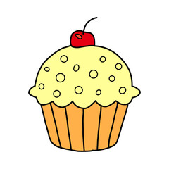 Cake vector icon on white background. Cake icon in modern design style