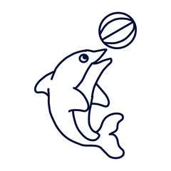 dolphin icon. dolphin icon vector flat illustration for graphic