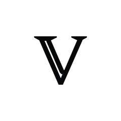 Logo Letter V Monogram in outline style.