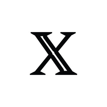 Logo Letter X Monogram in outline style.