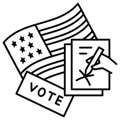 Fraud Polling Sign, Rejected Vote Concept Vector Icon Design, Presidential elections in United States Symbol on White background 