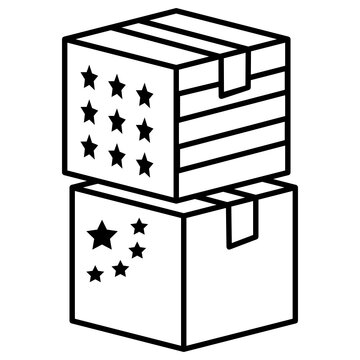 Preference on Local US Made Product Icon Design, Presidential elections in United States Symbol, Impot duties and tax treath between china and US Concept, Ban importing chinese items Vector,