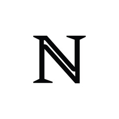 Logo Letter N Monogram in outline style.
