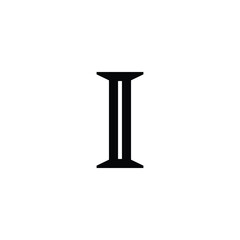Logo Letter I Monogram in outline style.