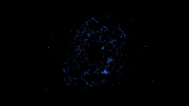 Explosion blast shockwave animation on black background - 3 base colors and one black and white for custom colorisation