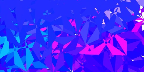 Light pink, blue vector triangle mosaic template.