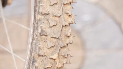 close up of a bicycle tyre