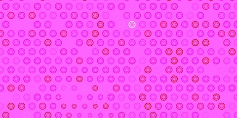 Light Purple, Pink vector background with occult symbols.