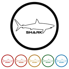 Shark ring icon, color set