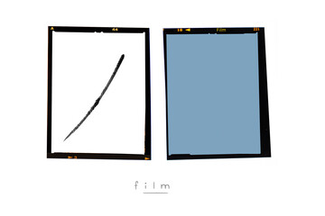 Medium format color film frame.With white space.