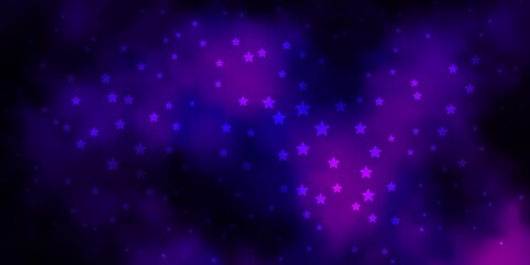 Fototapeta na wymiar Dark Purple, Pink vector layout with bright stars.