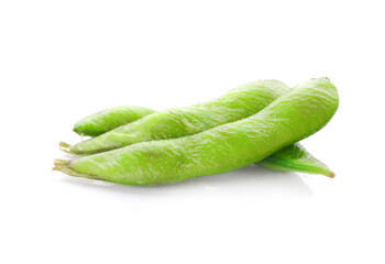 edamame beans isolated on white background. full depth of field